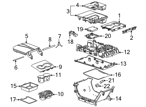 2024 GMC Acadia Center Console Diagram 2 - Thumbnail