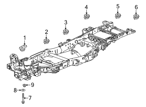 2023 Chevy Suburban Converter & Pipe Nut, Front Diagram for 11549168