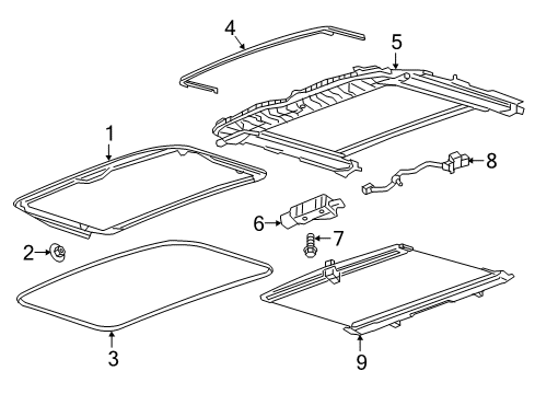 2020 GMC Acadia Window Shade Motor Diagram for 84379143