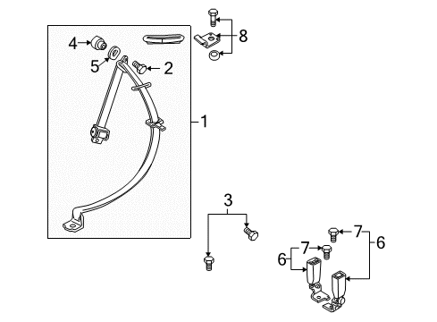 2005 Pontiac GTO Rear Seat Belts Diagram