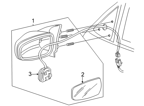 2007 Pontiac Grand Prix Mirror Outside, Rear Passenger Side Diagram for 15796389
