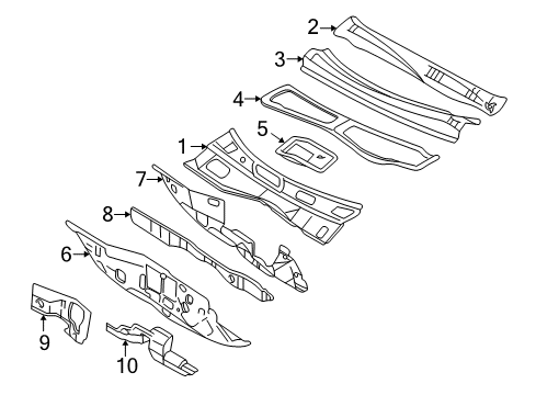 2004 Oldsmobile Alero Cowl Diagram