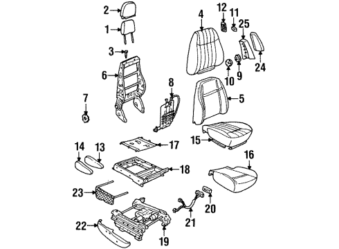 1999 Oldsmobile Silhouette Side Air Bag Cover, Driver Side Diagram for 12454625