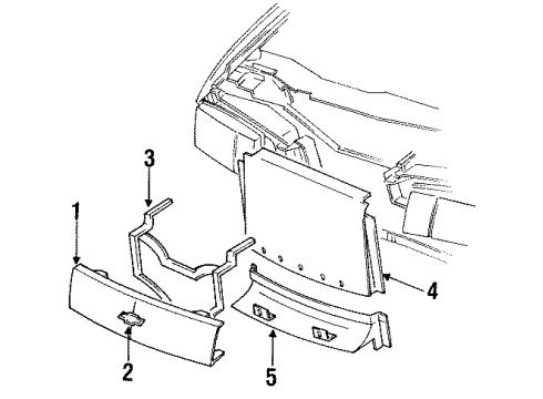 1992 Chevy Cavalier Grille & Components Diagram