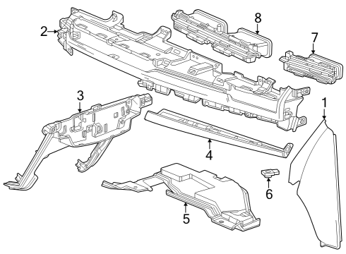 2025 Cadillac XT4 Instrument Panel Components Diagram