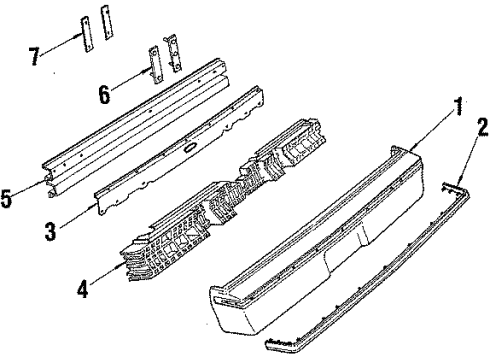 1987 Pontiac Sunbird Bumper Cover Diagram for 10029782