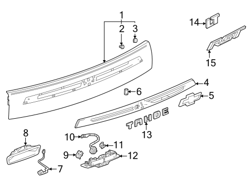 2024 Chevy Tahoe Exterior Trim - Lift Gate Diagram