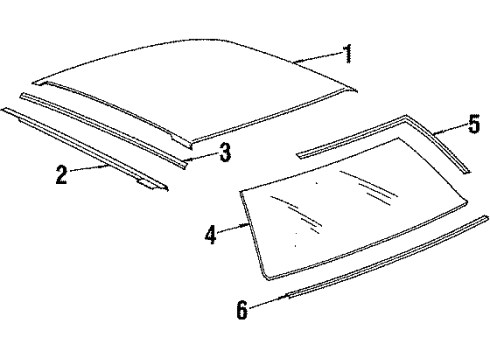 1987 Chevy Cavalier Glass - Windshield Diagram