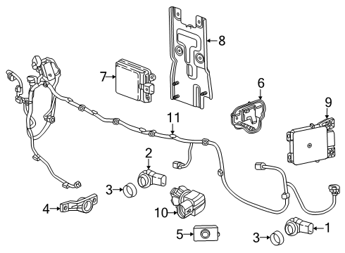 2025 Buick Enclave Electrical Components - Front Bumper Diagram 2 - Thumbnail