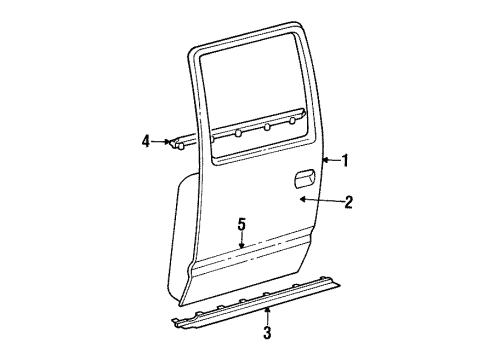 1997 Chevy Tahoe Door & Components Diagram