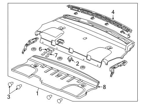 2017 Chevy Caprice Vent Grille Retainer Diagram for 92205794