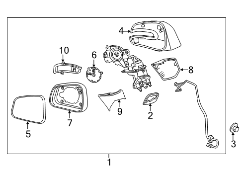 2016 Buick Encore Mirror Glass Diagram for 95073343