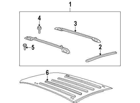 1997 Oldsmobile Silhouette Side Rail, Black, Passenger Side Diagram for 10337780