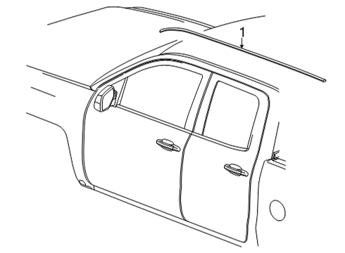 2021 Chevy Silverado 3500 HD Exterior Trim - Cab Diagram 2 - Thumbnail