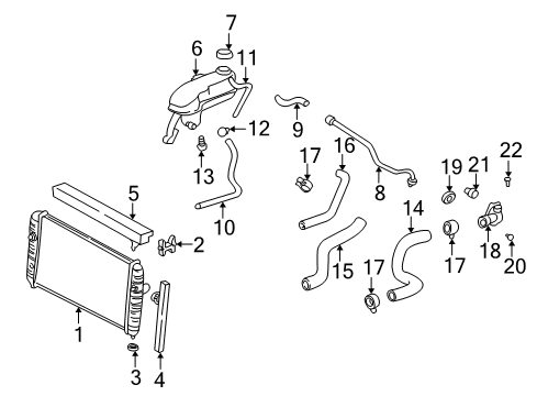 1999 Oldsmobile Alero Upper Hose Diagram for 22680642