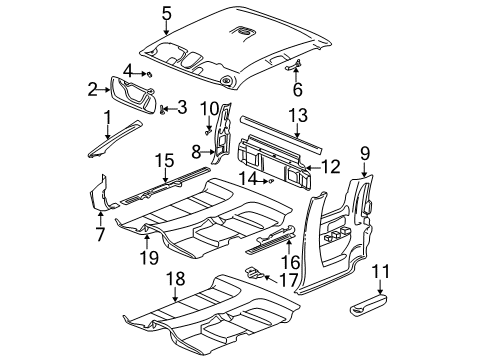 2005 Chevy Silverado 2500 HD Interior Trim - Cab Diagram 6 - Thumbnail