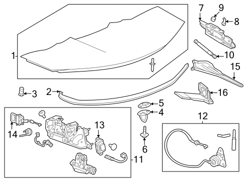 2025 Chevy Corvette Exterior Trim - Trunk Diagram