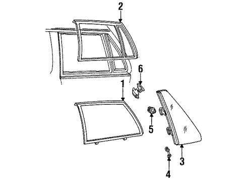 1986 Oldsmobile Cutlass Ciera Reveal Molding Retainer, Passenger Side Diagram for 10245220