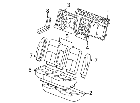 2000 Buick Century Rear Seat Components Diagram