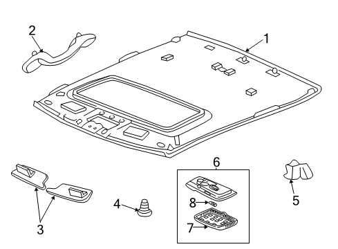 2004 Chevy Tahoe Interior Trim - Roof Diagram