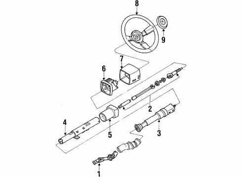 1990 Buick Reatta Steering Column Assembly Diagram