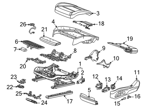 2020 Cadillac CT5 Mount Bracket, Front Driver Side Diagram for 84581455