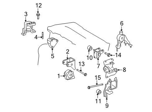 2010 Pontiac Vibe Rear Mount Diagram for 88975634