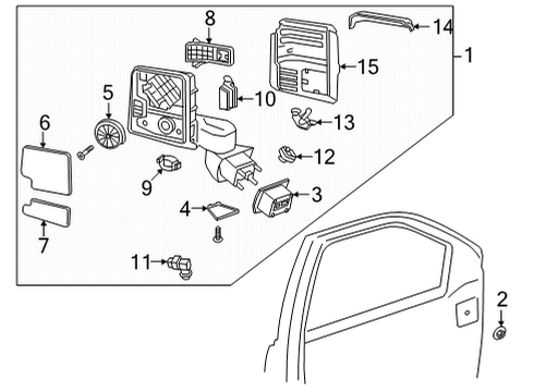 2023 GMC Sierra 2500 HD Mirror Assembly-Outside Rear View *Bright Chromm Diagram for 86823983