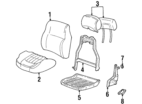 1997 Chevy Lumina Seat Cushion, Front and Rear Diagram for 16796943