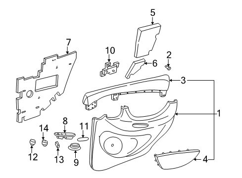 2000 Oldsmobile Alero Interior Trim - Rear Door Diagram