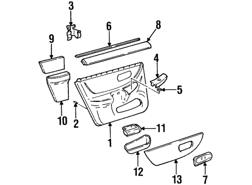1999 Oldsmobile Intrigue Interior Trim - Rear Door Diagram
