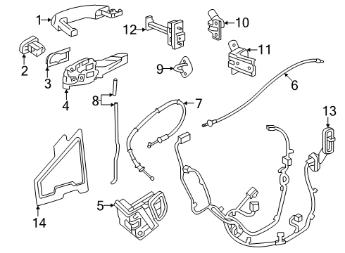 2024 Buick Envista Handle Package, Door Outside Handle Diagram for 26283543