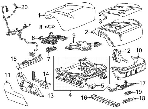 2025 Cadillac ESCALADE IQ Second Row Seats Diagram 5 - Thumbnail