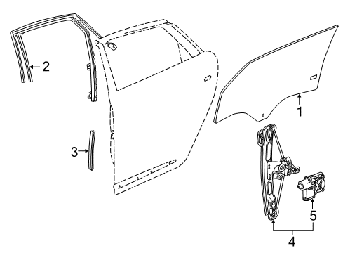 2019 Cadillac XTS Glass - Door Diagram 2 - Thumbnail
