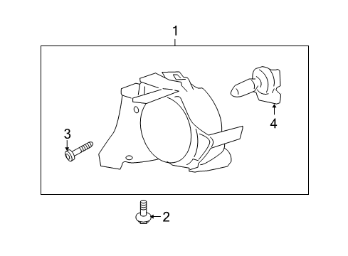 2008 Saturn Vue Fog Lamp Assembly, Red Line Diagram for 96673812