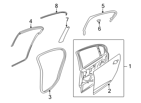 2009 Pontiac G8 Molding Kit, Black Diagram for 92288282