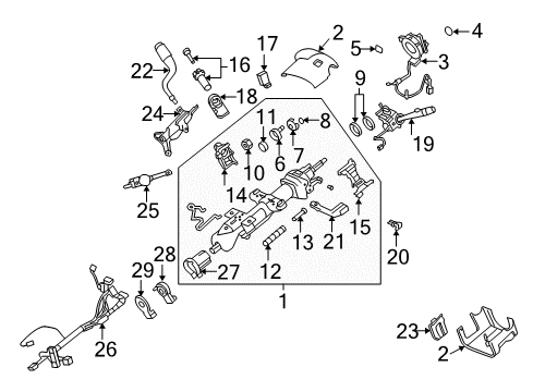 2011 Chevy Silverado 1500 Steering Column Assembly Diagram