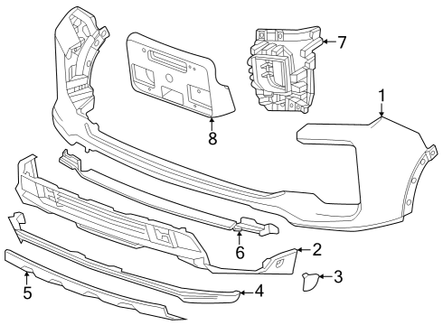 2024 Chevy Silverado 2500 HD Exterior Trim - Front Bumper Diagram 3 - Thumbnail