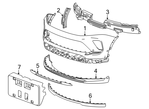 2025 Buick Envision Bracket, License Plate Diagram for 26468458