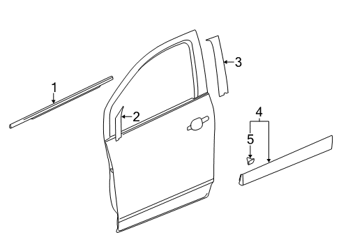 2019 Chevy Trax Exterior Trim - Front Door Diagram