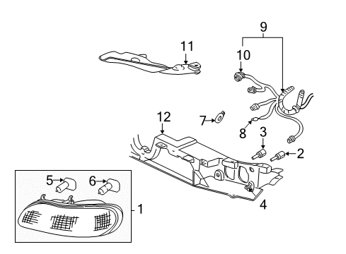 2000 Chevy Malibu Signal Lamp Bulb Diagram for 9441837