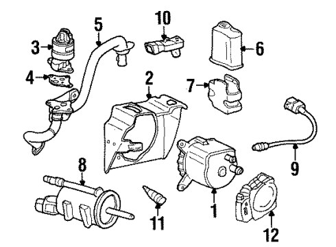 1998 Pontiac Firebird Oxygen Sensor, Driver Side Diagram for 19355308