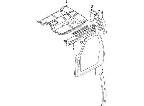 1992 GMC C1500 Inner Rocker, Driver Side Diagram for 15682377
