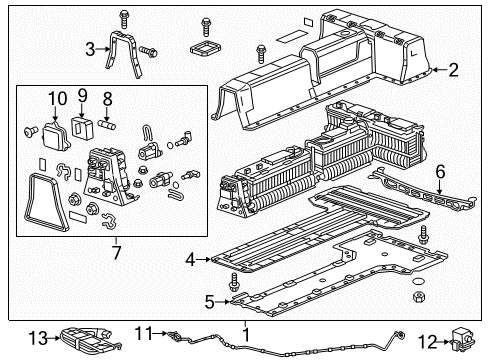 2011 Chevy Volt Battery Assembly Diagram for 20979876
