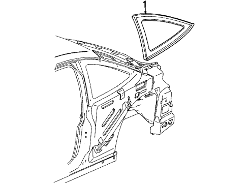 1997 Saturn SC1 Glass & Hardware - Quarter Panel Diagram