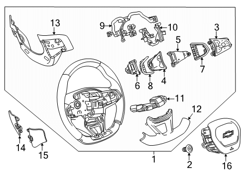 2025 Chevy Trax Steering Wheel & Trim Diagram 2 - Thumbnail