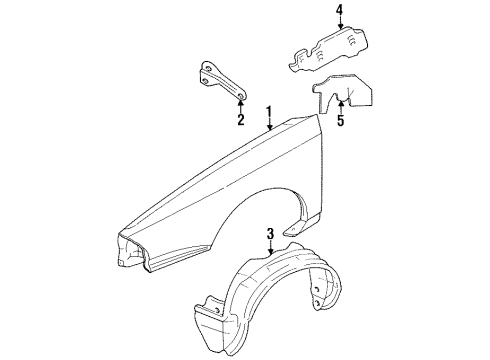 1997 Oldsmobile 88 Fender, Front Passenger Side Diagram for 25620748