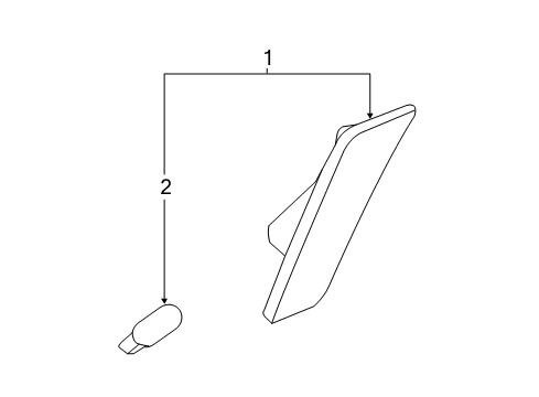 2024 Chevy Camaro Side Marker Lamp, Amber, Driver Side Diagram for 23169179