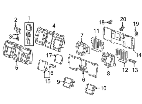 2020 GMC Sierra 2500 HD Rear Seat Components Diagram 3 - Thumbnail