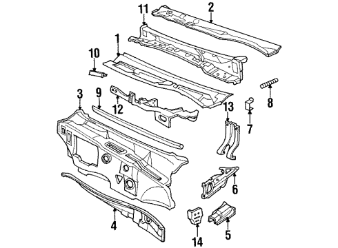 1994 Cadillac Seville Cowl Diagram